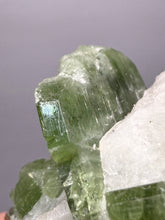Load image into Gallery viewer, Electric Green Diopside on Quartz – Collector Mineral Specimen (Gilgit-Baltistan) Pakistan
