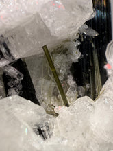 Load image into Gallery viewer, Blue Cap on Dark Green Stak Nala Tourmaline on Cleavelandite on Matrix – Haramosh Mountains, Pakistan
