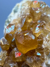 Load image into Gallery viewer, Hessonite Garnet Cluster on Matrix – Natural Collector Specimen from Pakistan | High-Grade Orange-Red Garnet Crystals
