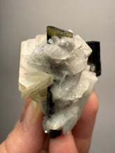 Load image into Gallery viewer, Dark Green Cap Stak Nala Tourmaline with Cleavelandite Matrix – Haramosh Mountains, Pakistan
