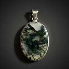 Load image into Gallery viewer, PENDANT | Moss Agate | 925 Silver Plated
