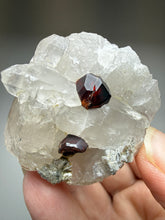 Load image into Gallery viewer, High-Grade Naturally Faceted Red Spessartine Garnet on Matrix — Skardu, Pakistan
