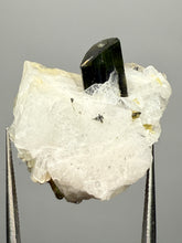 Load image into Gallery viewer, Dark Green Cap Stak Nala Tourmaline and Cleavelandite – Haramosh Mountains, Pakistan | Thumbnail Specimen
