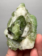 Load image into Gallery viewer, Electric Green Diopside on Quartz – Collector Mineral Specimen (Gilgit-Baltistan) Pakistan
