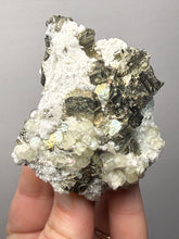 Load image into Gallery viewer, 2.9” New Find: Huanzala Mine Peru Sphalerite + Chalcopyrite + Apatite + Calcite + Quartz | Collector Display Specimen
