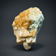 Load image into Gallery viewer, Hessonite Garnet Cluster on Matrix – Natural Collector Specimen from Pakistan | High-Grade Orange-Red Garnet Crystals

