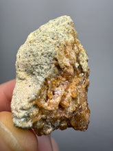 Load image into Gallery viewer, Hessonite Garnet Cluster on Matrix – Natural Collector Specimen from Pakistan | High-Grade Orange-Red Garnet Crystals
