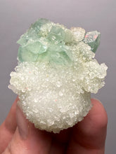 Load image into Gallery viewer, Luminous Mint Apophyllite with Glittering Druzy Sugar Quartz – India
