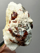 Load image into Gallery viewer, High-Grade Naturally Faceted Red Spessartine Garnet on Matrix — Skardu, Pakistan
