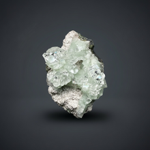 Load image into Gallery viewer, Light Mint Green “Disco Ball” Radial Apophyllite on Pink &amp; Green Heulandite — Deccan Traps, India
