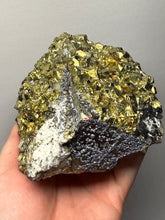 Load image into Gallery viewer, 5.7” New Find: Huanzala Mine Peru Sphalerite + Chalcopyrite + Apatite + Calcite + Quartz | Collector Display Specimen
