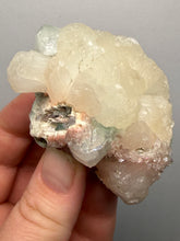 Load image into Gallery viewer, High-Grade Gemmy Green Apophyllite on White Stilbite  | Deccan Traps, Maharashtra, India
