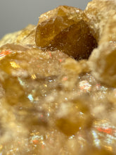 Load image into Gallery viewer, Hessonite Garnet Cluster on Matrix – Natural Collector Specimen from Pakistan | High-Grade Orange-Red Garnet Crystals
