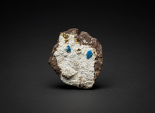Load image into Gallery viewer, Rare Electric Blue Pentagonite on Druzy Matrix – Collector Mineral Specimen | India
