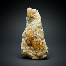 Load image into Gallery viewer, Hessonite Garnet Cluster on Matrix – Natural Collector Specimen from Pakistan | High-Grade Orange-Red Garnet Crystals
