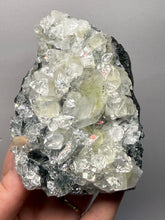 Load image into Gallery viewer, High-Grade Green Apophyllite with Pink Stilbite on Black Chalcedony – Deccan Traps, India
