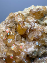 Load image into Gallery viewer, Hessonite Garnet Cluster on Matrix – Natural Collector Specimen from Pakistan | High-Grade Orange-Red Garnet Crystals
