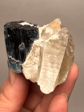 Load image into Gallery viewer, Blue Cap Tourmaline on Quartz Specimen – Pakistan
