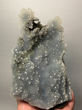 Load image into Gallery viewer, BIG Druzy Chalcedony Stalactite with Druzy Clear Apophyllite | Maharashtra, India
