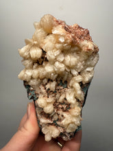Load image into Gallery viewer, Shiny Peach Stilbite on Druzy Red Heulandite – High-Grade Collector Mineral Specimen from India
