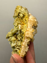 Load image into Gallery viewer, High-Grade Green Heulandite on Peach Stilbite Crystal Cluster | Deccan Traps, Maharashtra, India | Collector Mineral Specimen
