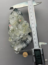 Load image into Gallery viewer, High-Grade Green Apophyllite on Black Chalcedony – Deccan Traps, Maharashtra, India (Collector Cabinet Specimen)
