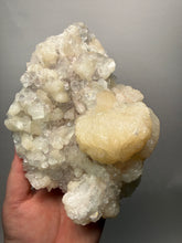 Load image into Gallery viewer, BIG Pearl &amp; Pink Stilbite Flower Crystals w Clear Apophyllite | Maharashtra, India | Collector Display Specimen
