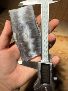 PREMIUM DISPLAY or LAPIDARY SLAB • Moroccan “Ghost Agate” White Seam Plum Agate • Double Sided • High Atlas Mountains • Unpolished