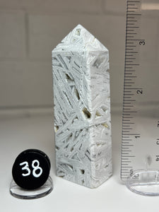 White Pseudomorph Agate after Anhydrite Obelisk Tower from Mexico