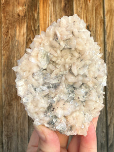 Clear Druzy Gem Apophyllite Stalactite + Pink Stilbite • Maharashtra, India