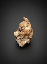 Load image into Gallery viewer, Shiny Peach Stilbite on Druzy Red Heulandite – High-Grade Collector Mineral Specimen from India
