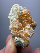 Load image into Gallery viewer, Hessonite Garnet Cluster on Matrix – Natural Collector Specimen from Pakistan | High-Grade Orange-Red Garnet Crystals
