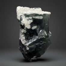 Load image into Gallery viewer, Premium Cubic Green–Purple Phantom Fluorite with Flower Calcite on Matrix

Xianghualing Mine, Hunan Province, China

