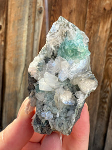 Mint Green (Disco Ball) Radial Apophyllite + White Heulandite • Maharashtra, India