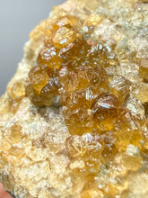 Load image into Gallery viewer, Hessonite Garnet Cluster on Matrix – Natural Collector Specimen from Pakistan | High-Grade Orange-Red Garnet Crystals
