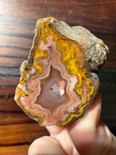 Load image into Gallery viewer, Rare Moroccan Pink &amp; Yellow Plume Agate Collected by Indigenous Nomads | Ancient Beauty from the Sahara
