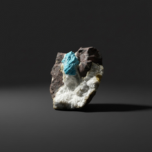 Load image into Gallery viewer, Rare Electric Blue Pentagonite on Druzy Matrix – Collector Mineral Specimen | India
