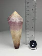 Load image into Gallery viewer, Dendrite Manganese and Iron Included Rainbow Fluorite Wand
