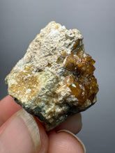 Load image into Gallery viewer, Hessonite Garnet Cluster on Matrix – Natural Collector Specimen from Pakistan | High-Grade Orange-Red Garnet Crystals
