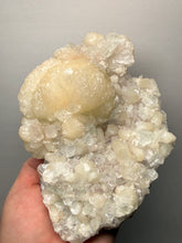 Load image into Gallery viewer, BIG Pearl &amp; Pink Stilbite Flower Crystals w Clear Apophyllite | Maharashtra, India | Collector Display Specimen
