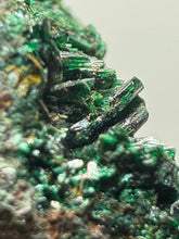 Load image into Gallery viewer, Brochantite Collector Mineral Specimen – Vivid Green Copper Crystals from Morocco
