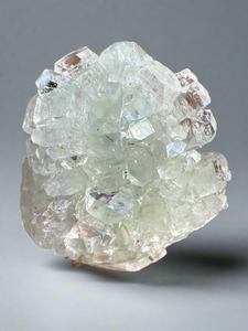 Light Mint Green Radial (Disco Ball) Apophyllite and Clear Heulandite • Maharashtra, India