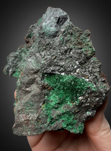 Load image into Gallery viewer, Brochantite Collector Mineral Specimen – Vivid Green Copper Crystals from Morocco
