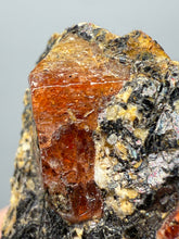 Load image into Gallery viewer, Naturally Faceted Zircon Crystal on Pegmatite–Biotite Matrix • Pakistan Mineral Specimen
