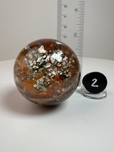 Garden Quartz Golden Rutile and/or Cubic Golden Pyrite Sphere • High Grade • RARE