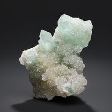 Load image into Gallery viewer, Luminous Mint Apophyllite with Glittering Druzy Sugar Quartz – India
