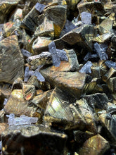 Load image into Gallery viewer, 4” New Find: Huanzala Mine Peru Sphalerite + Chalcopyrite + Apatite + Calcite + Quartz | Collector Display Specimen
