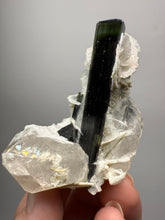 Load image into Gallery viewer, Dark Green Cap Stak Nala Tourmaline and Quartz with Flower Cleavelandite Matrix – Haramosh Mountains, Pakistan
