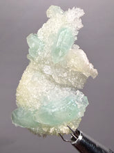 Load image into Gallery viewer, Luminous Mint Apophyllite with Glittering Druzy Sugar Quartz – India
