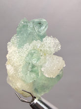 Load image into Gallery viewer, Luminous Mint Apophyllite with Glittering Druzy Sugar Quartz – India
